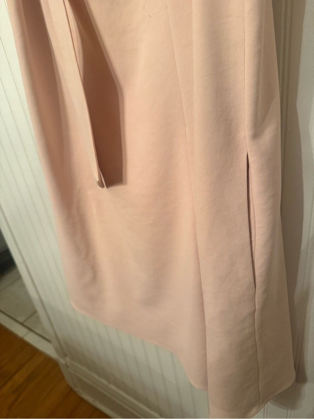 Tibi Chalky Drape Pleat Neck Shift Dress 4 Blush Pink - Picture 6 of 9